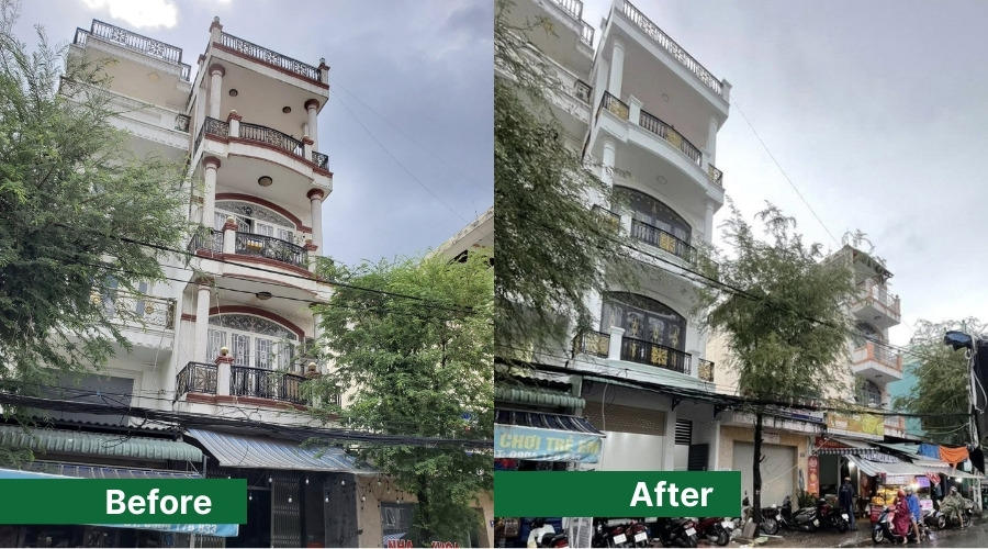 Nhà phố trước và sau khi cải tạo thành căn hộ dịch vụ