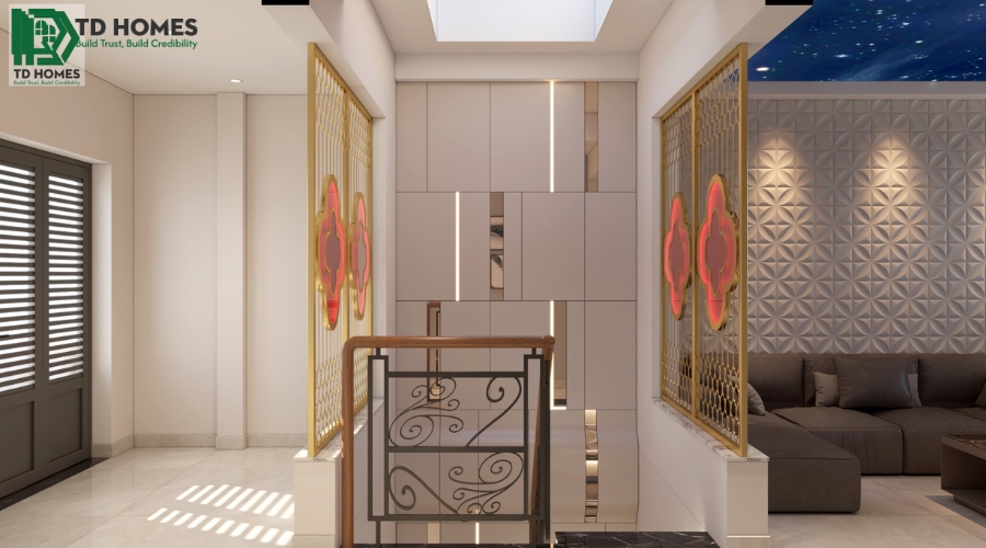 TD HOMES thiết kế giếng trời, cửa sổ lớn và khe thông gió để cải thiện môi trường sống