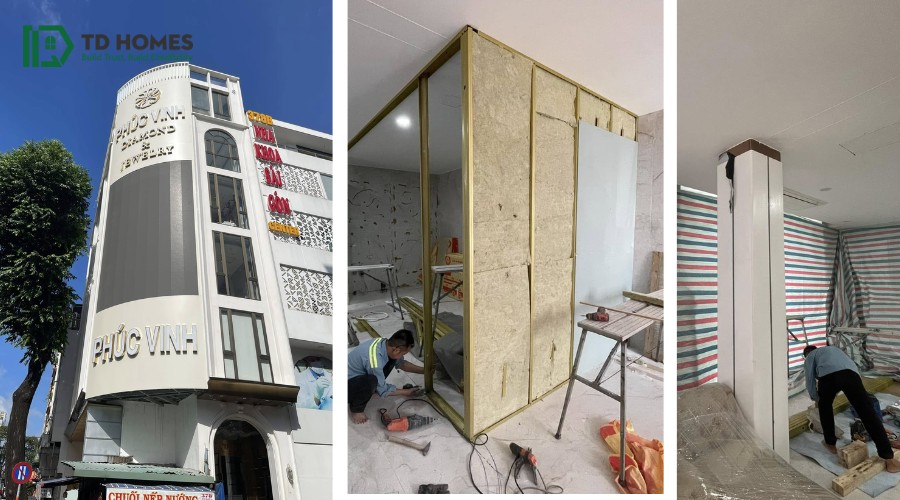 Đội ngũ TD HOMES thi công thiết kế tiệm vàng, kim cương 
