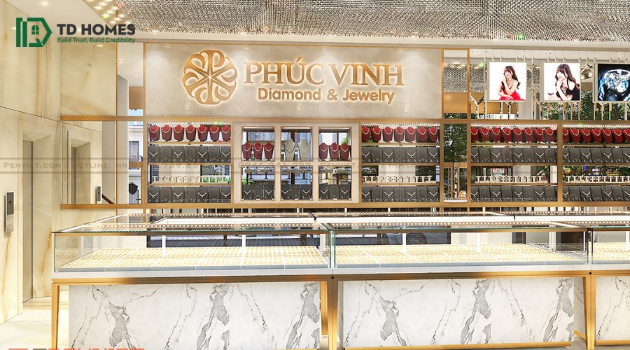 Thiết kế thi công tiệm vàng sang trọng bởi TD HOMES