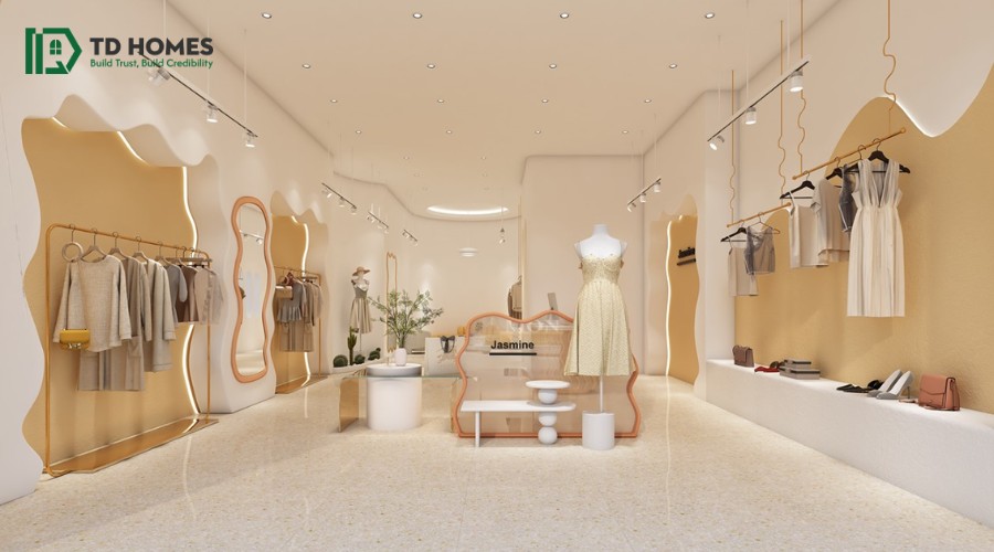 TD HOMES cung cấp dịch vụ thiết kế thi công tiệm vàng, kim cương, salon tóc, showroom, shop quần áo chuyên nghiệp tại TP.HCM